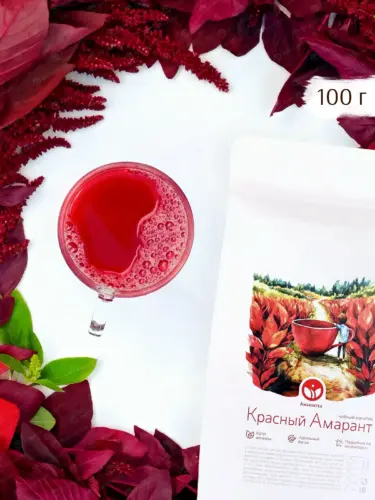 Амарант Красный - листовой амарантовый чай, 100 г, Amarantea